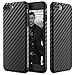 iPhone 7 Plus Case, ROCK [Carbon Fiber] - [Light Thin Cover] [Non Slip] [Fingerprint Free] Case For Apple iPhone 7 Plus - Black