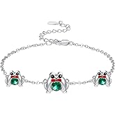 Palpitate Frog Gifts Frog Bracelet for Women 925 Sterling Silver Bracelets Cute Jewelry Adjustable Chain
