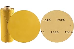 MIDO Professional Abrasive 6 Inch 100 PCS Sanding Discs 320 Grit PSA Sanding Disc Aluminum Oxide Self Adhesive Stickyback Sandpaper Roll for Wood, Metal, and Car Paint