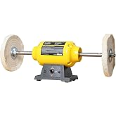Woodskil 8" 1/2HP Dual Speed Benchtop Buffer Polisher,1.8/3.1A,1725/3450RPM | Buffing Machine with Brushless Motor,Dual Cotton Wheels,Extended Shafts,Iron Base for Jewelry,Metal,Wood,Jade,Knife,Plastic