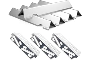 KEESHA Genesis ii Flavorizer Bars 5PCS 16GA 66032 66795 Flavorizer Bars & 3PCS 66040 66685 Heat Deflectors Replacement for Weber GS4 Grill, Genesis II E310 315 330 335 17'' Stainless Steel