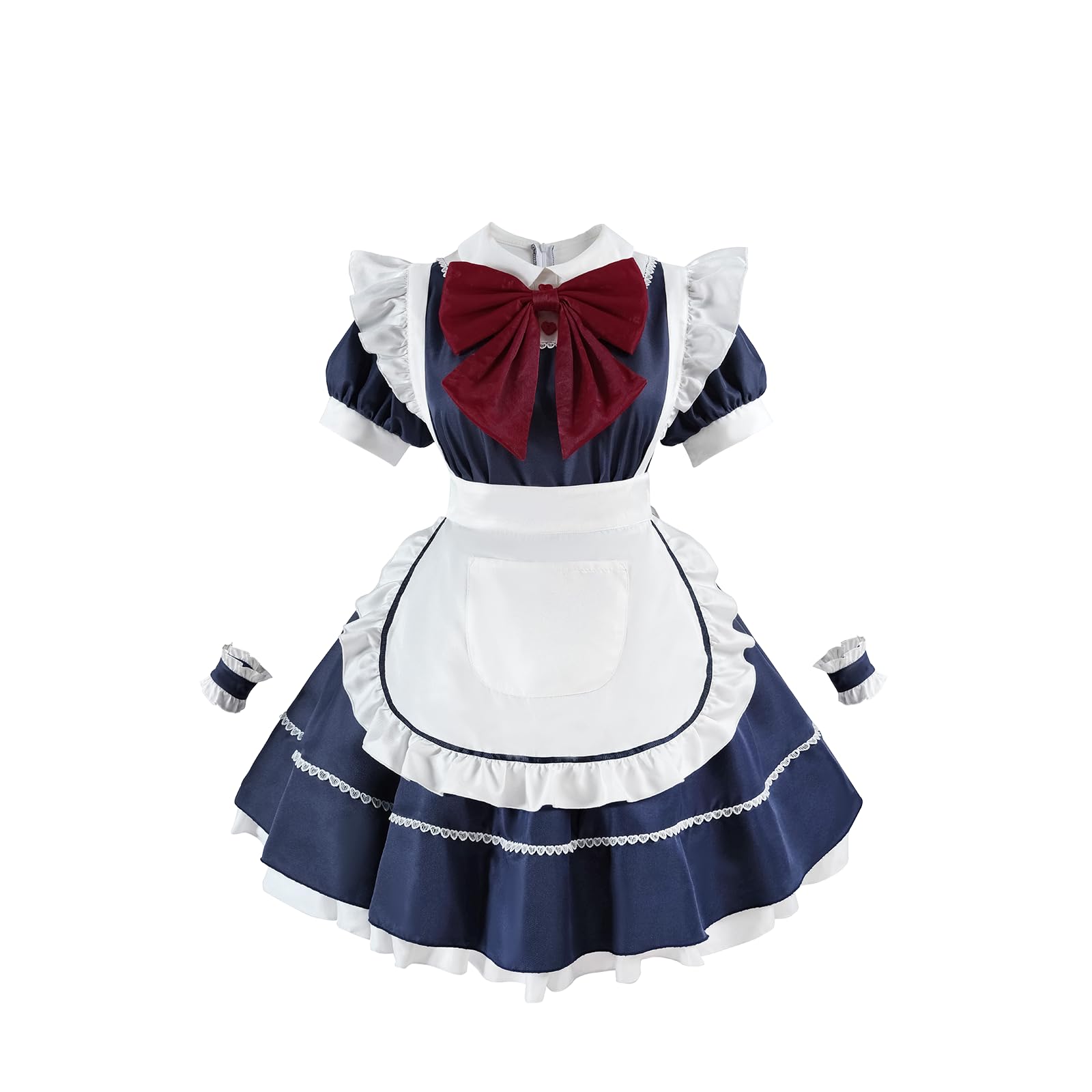 LTAKK Maid Costume Women French Maid Outfit with Apron Anime Cosplay Dress Set for Halloween Party Blue M
