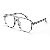 FEISEDY Blue Light Blocking Glasses Fake Nerd Clear Square Computer Lightweight Aviator Glasses Frame Oversized B2866