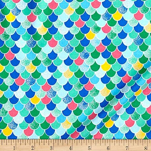 Beautiful Briny Sea Fish Scales Glitter Multi Fabric