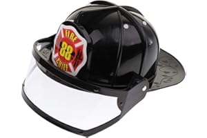 KODORIA Fireman Hat Fireman Helmet Firefighter Hat Fancy Dress Accessories Kids Halloween Party Role Play Toy –Black