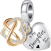 QeenseKc To My Daughter from Mom Gift Heart Dangle Charm Infinity Love Bead for Pandora Bracelet