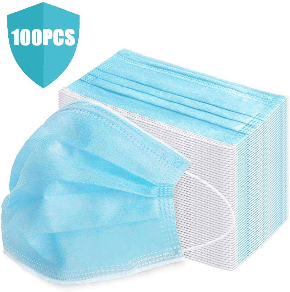 PXQ Facial M-A-S-K-S 100pcs Unisex Ear Loop 3-Ply Protection Mouth M-A-S-K-S Comfortable and Breathable,Blue