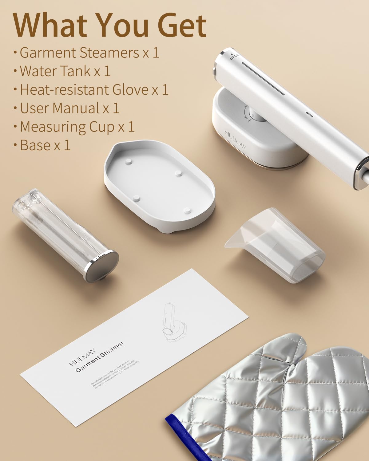 HULMAY Portable Steamer For Clothes Travel Mini Steamer and Iron Fast 10s Heat-Up, Horizontal and Vertical 1200W Effortless Wrinkle Removal, Garment Steamer and Iron for Travel Office Home(110-120V)