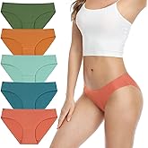Xibing Women's Seamless Underwear No Show Stretch Bikini Panties Breathable Invisible Hipster Panty Multi-Pack