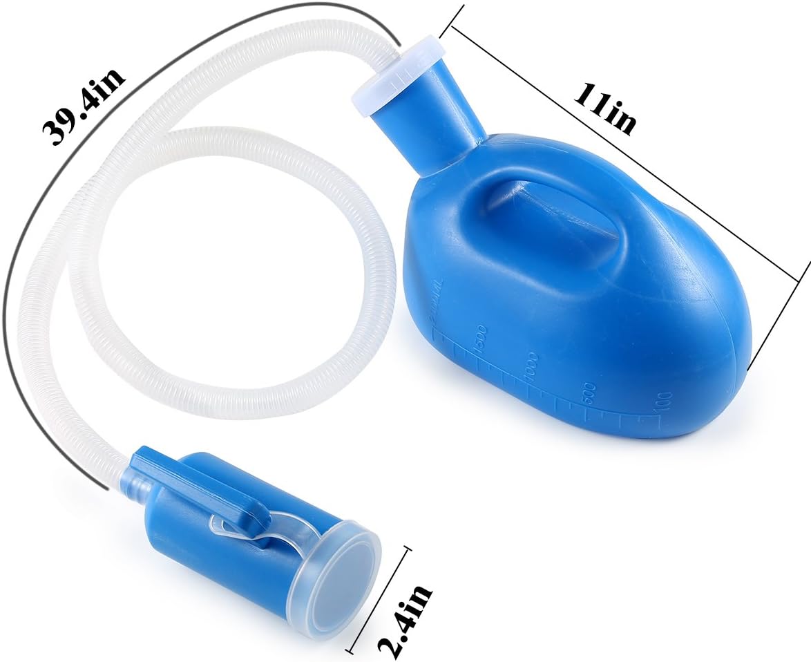 ONEDONE Urinal for Men Spill Proof Men's Potty Portable Urinal Pee Bottle 2000 ML for Hospital Home Camping Car Travel (Blue): Health & Personal Care