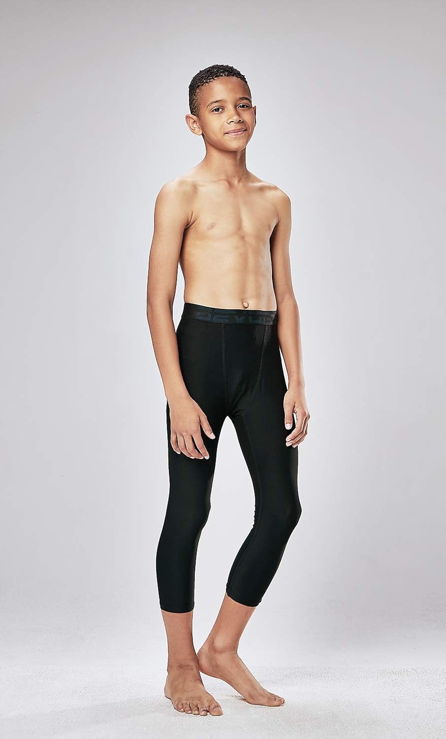DEVOPS Boys 2-Pack 3/4 Compression Tights Sport Leggings Pants: Clothing