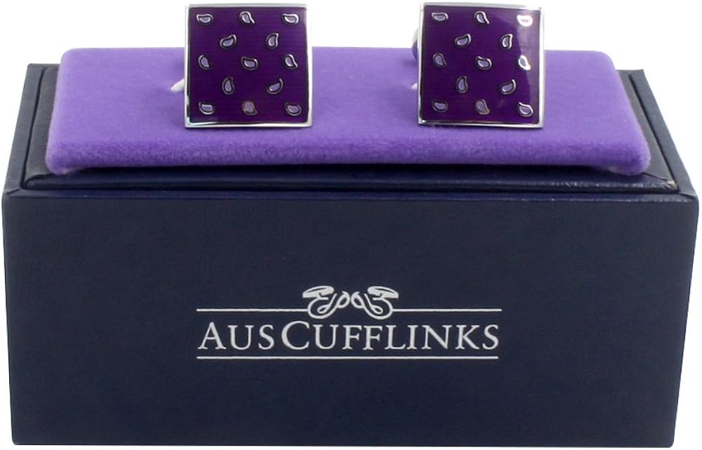 Tear Drop Purple Cufflinks - Image 4