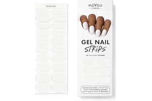 MOYOU LONDON Semi Cured Gel Nail Strips - 20 Pcs. Nail Wraps for Salon-Quality Manicure - Works with Any UV Nail Lamp - Easy to Apply, Trim, & Remove Gel Nail Stickers