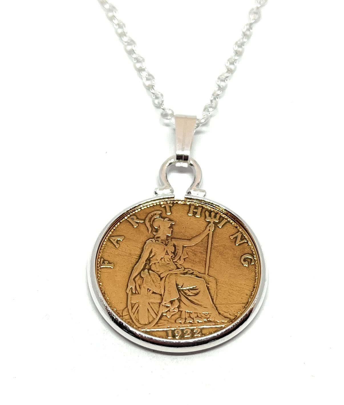 OCC Old Coin Cufflinks 1922 Original Farthing Cinch Pendant for a 104th birthday