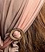 Boho Chic Khaki Tan Beige Head-scarf Salmon Wrap and Coconut Buckles - 154