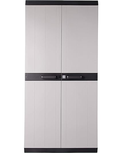Ondis24 Kunststoffschrank Haushaltschrank Multifunktionsschrank MEGA XXL, 88 x 54 x 190 (H) cm, schnell aufgebaut, robuster K