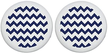 Amazon Com Navy Blue Chevron Print Drawer Knobs Ceramic Cabinet