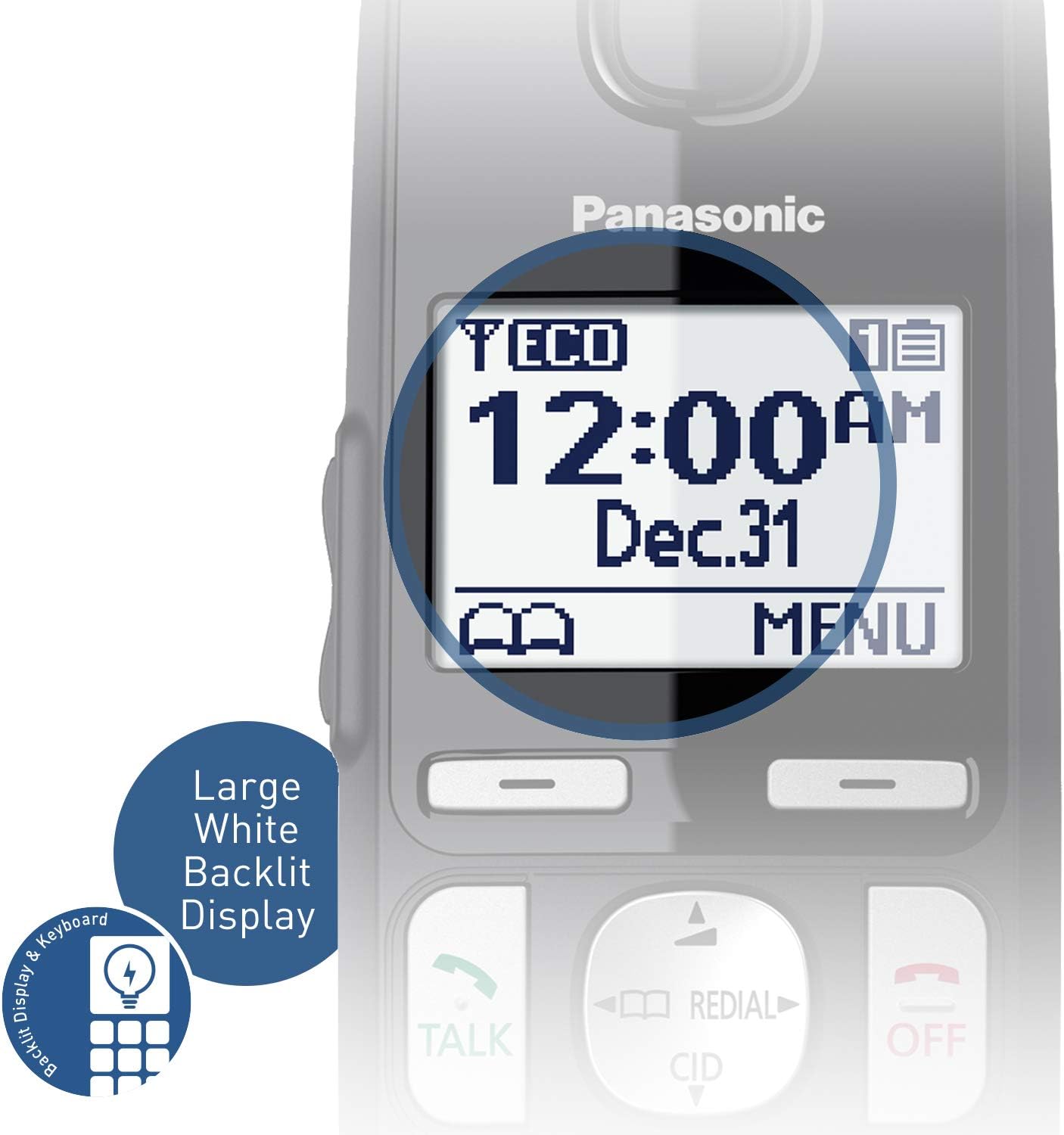Panasonic DECT 6.0 Expandable Cordless Phone System with Answering Machine and Call Blocking - 3 Handsets - KX-TGE433B (Black): Electronics
