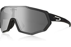 Queshark Cycling Glasses Sports Sunglasses for Men Women with 1 Polarized 2 HD Lens For MTB Running Driving Fishing Baseball