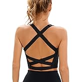 YUDESEN Sports Bras for Women Criss Cross Back Strappy Padded Workout Tank Tops Yoga Bra with Removable Cups