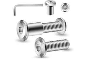 1/4-20 x 3/4" 20Pcs Flat Head Hex Socket Cap Screws Bolts Barrel Nuts Kit, 304 Stainless Steel 18-8, Full Thread by SG TZH (with Hex Spanner)
