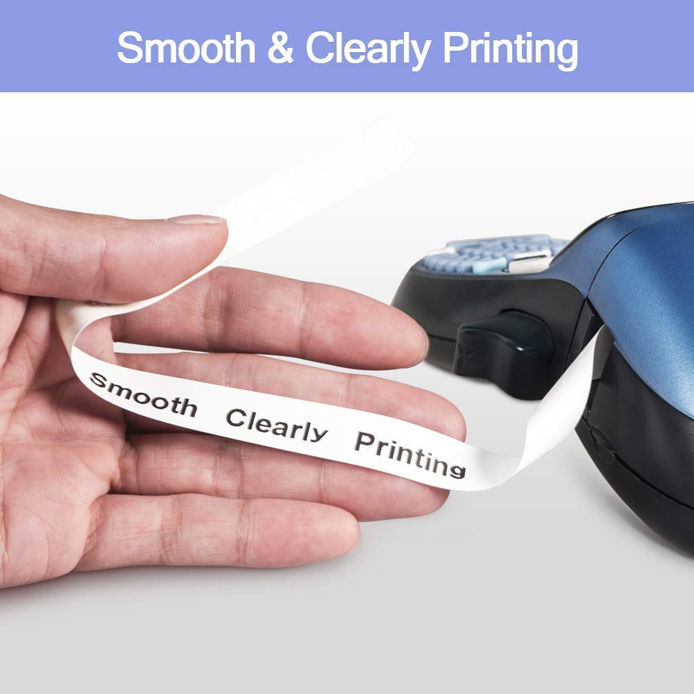 3 Etikettenband kompatibel für Dymo Letratag 91201 Plastic Label Tapes for LT-100H LT-100T LT-110T QX50, XR, XM,200B 2000 Plus Label Beschriftungsgerät Schwarz auf Weiß