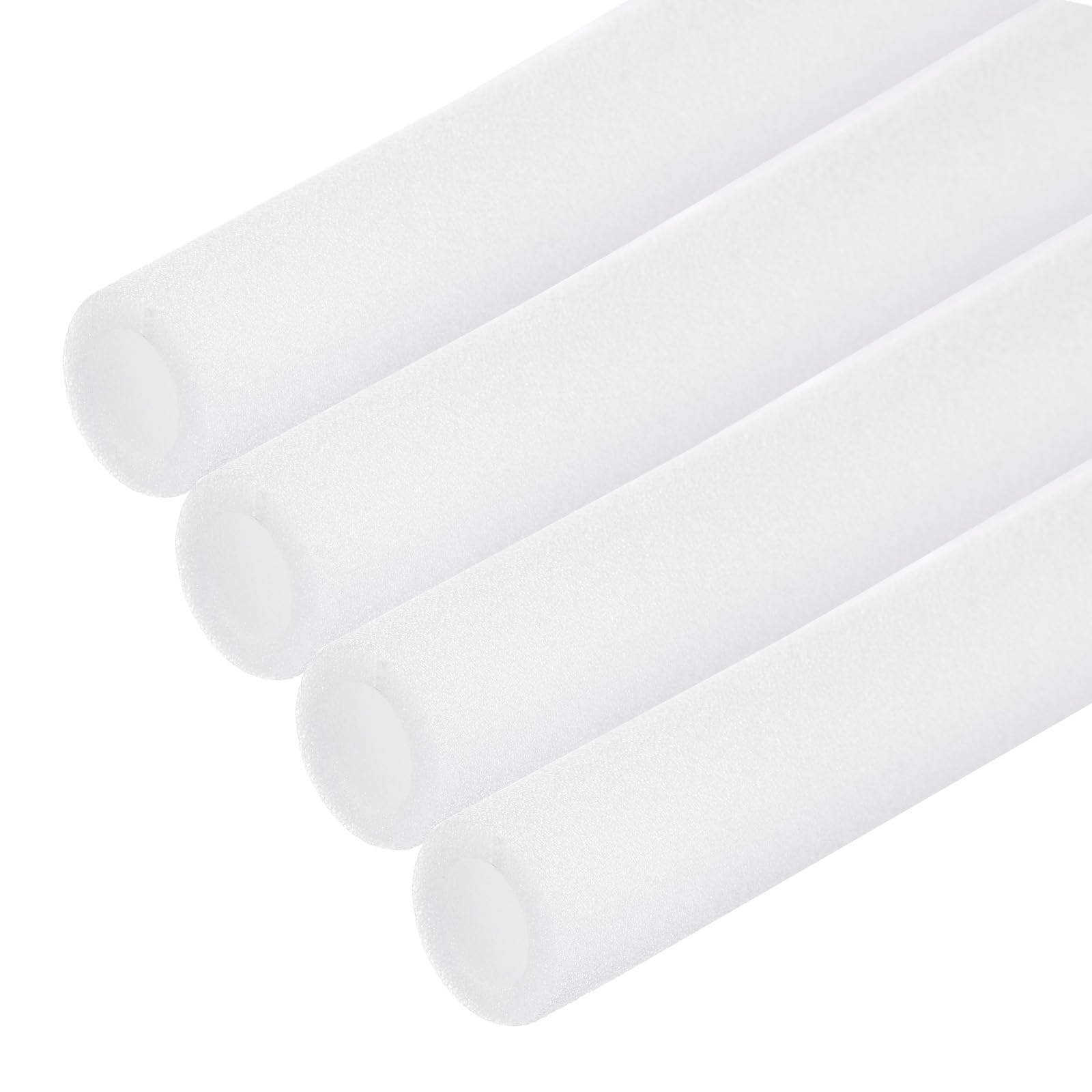 Rebower 4pcs Pipe Insulation Foam Tube 0.7" ID x 1" OD 3ft Heat Preservation Foam Pipe [for Copper Water Pipe Freeze Protection] - 17mmx25mm/White