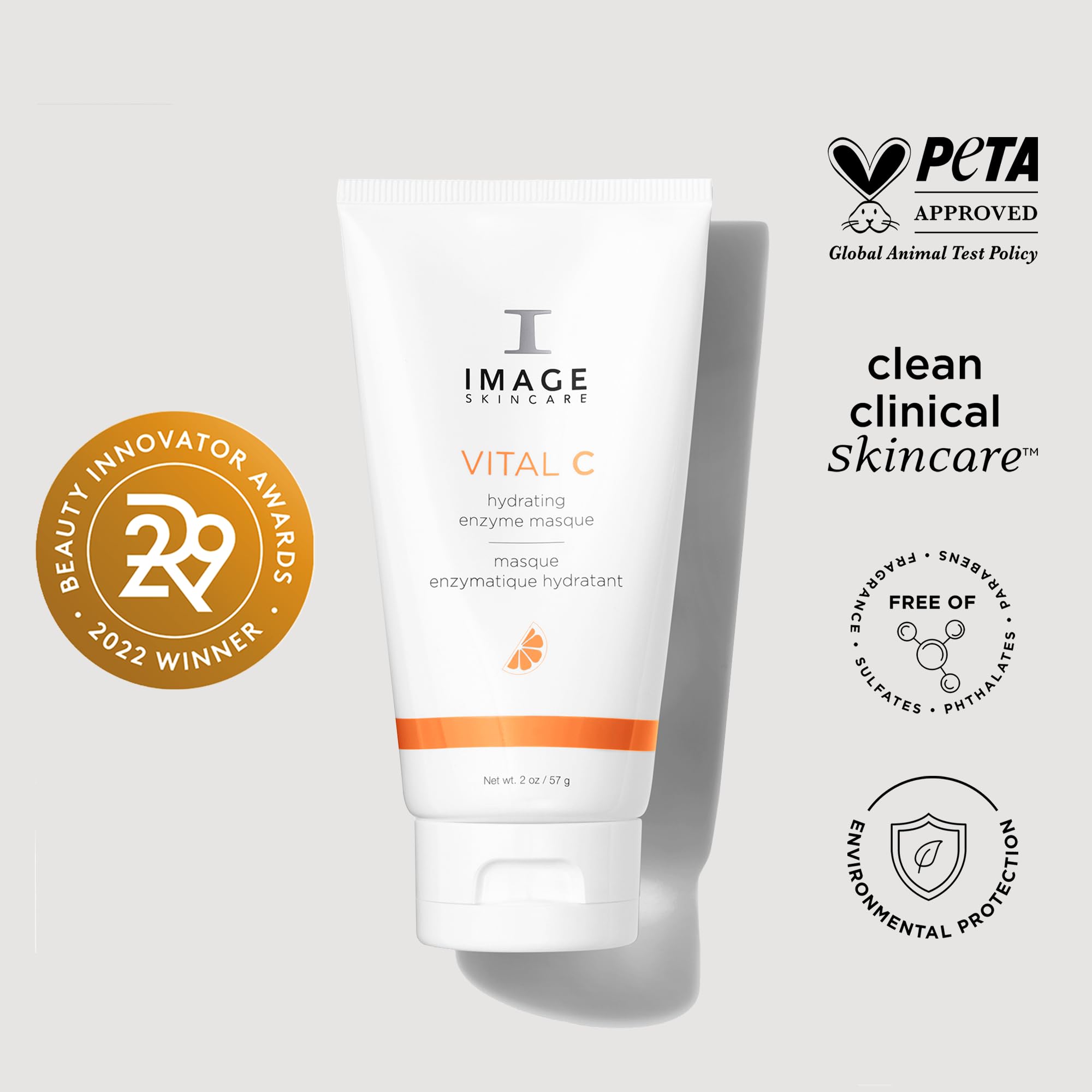 IMAGE Skincare, VITAL C Hydrating Enzyme Masque, Brightening Facial Mask with Vitamin C and Hyaluronic Acid, 2 oz