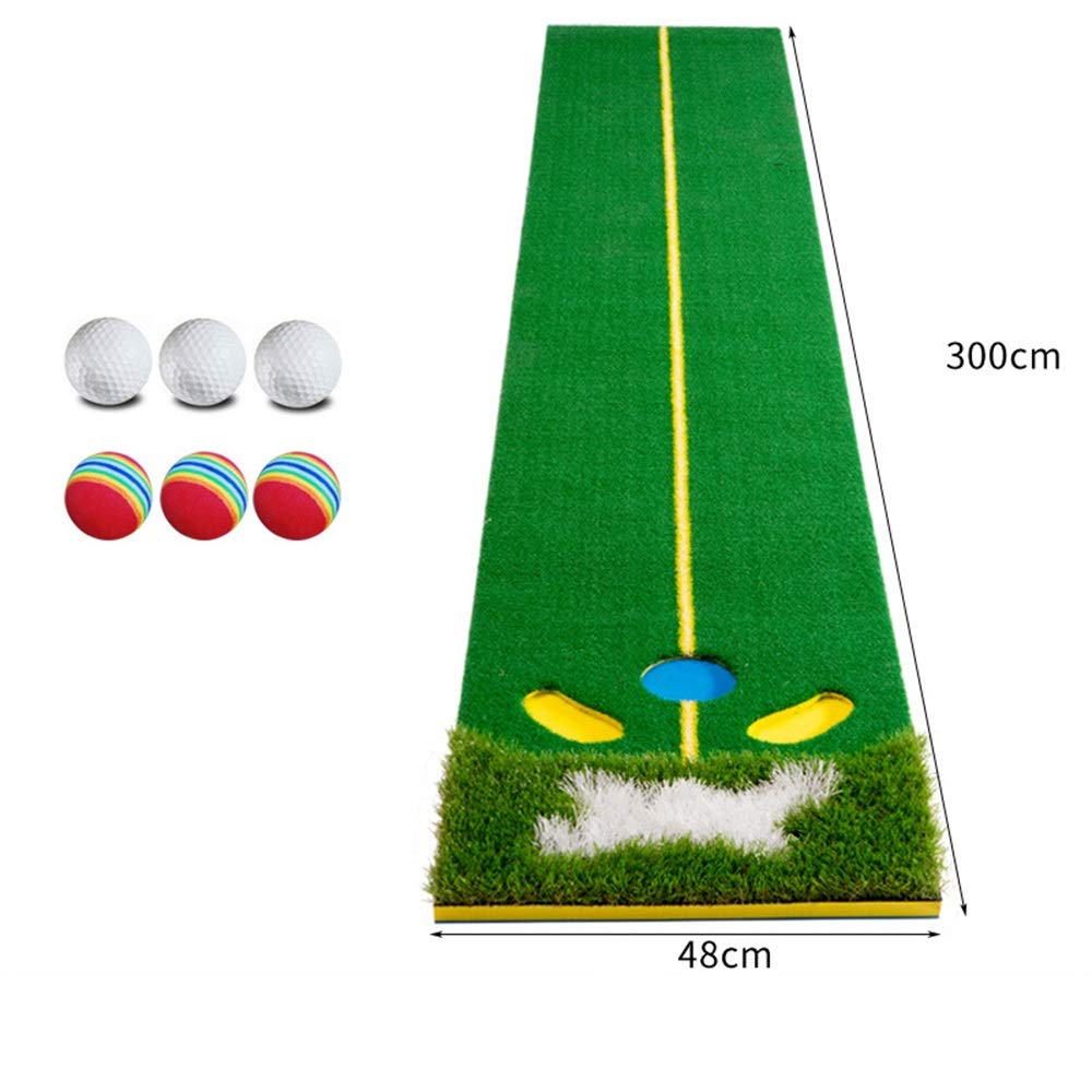 返品送料無料 サイズ 緑 色 住宅用屋外練習用 屋内および屋外のためのパターゴルフボールが付いている専門の大きいゴルフパッティンググリーンのマットの人工的な草のゴルフ訓練の援助装置のマット ゴルフ打つマットパー3パッティンググリーン B07s8mmhtn 緑