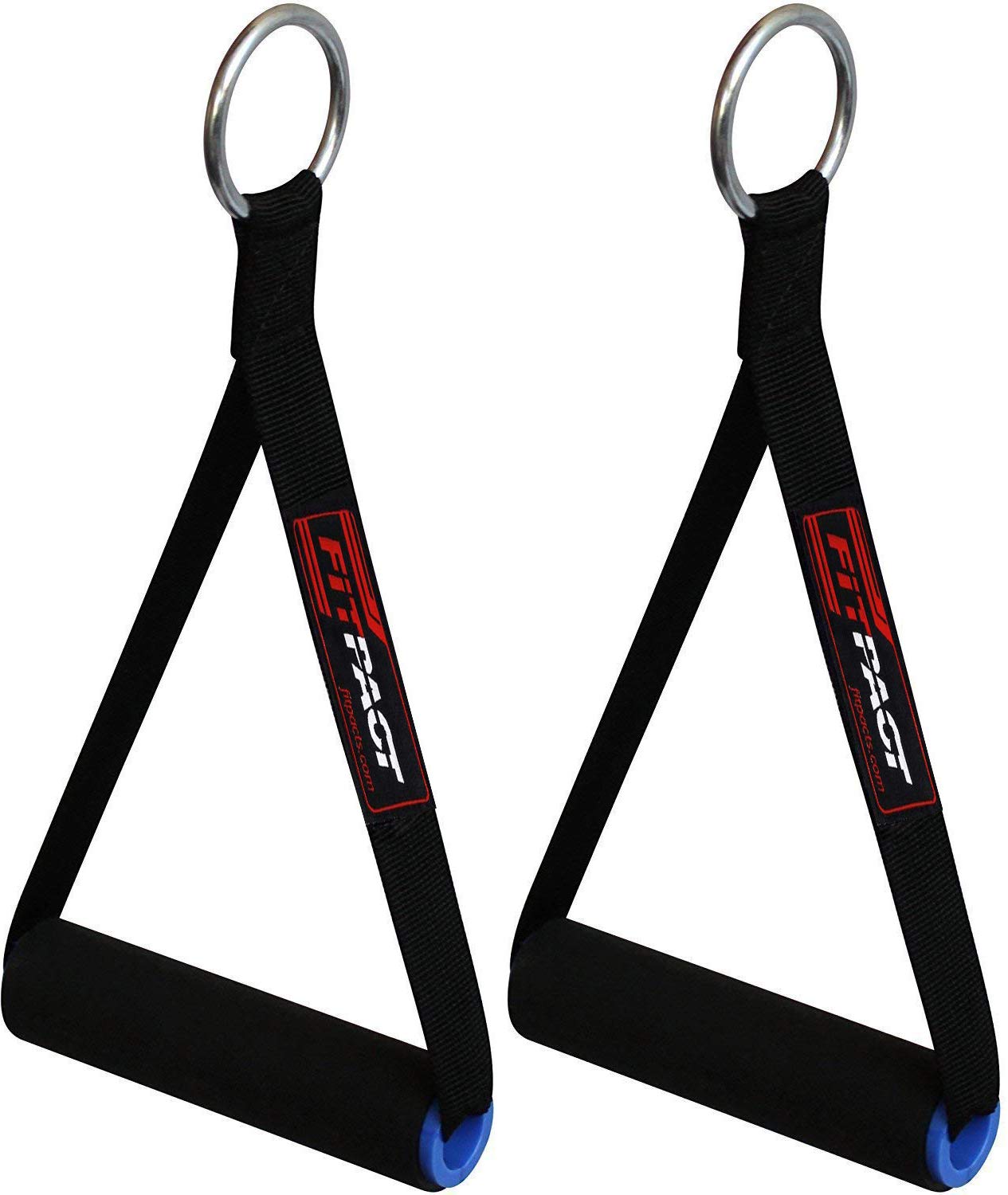 FITPACT Resistance Band Handles Pair, Heavy Duty Cable Machine Attachment with ABS Core, Strong Nylon Webbing, and Seamless Steel O ring For Fitness Workout Gym Pilates Yoga Crossover Triceps Exercise