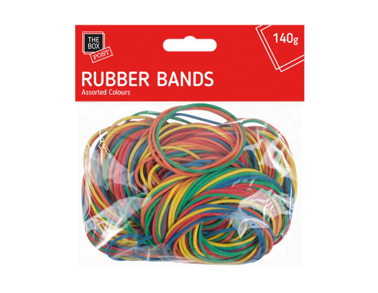 250 Strong Elastic Rubber Bands Assorted Colours 140g
