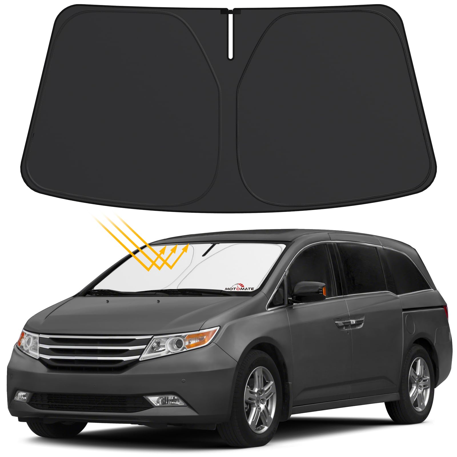 Photo 1 of Car Windshield Sun Shade - Motomate Custom for Honda Odyssey Mini Van 2011-2017[4 Layers Nano Coating]with Storage Pouch Foldable Car Sun Visor for UV Rays and Sun Heat Protection Accessories Upgrade