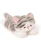 PEACH CAT Tabby Cat Stuffed Animal Cute Kitten Plushies Small Plush Toys Gifts for Kids Grey