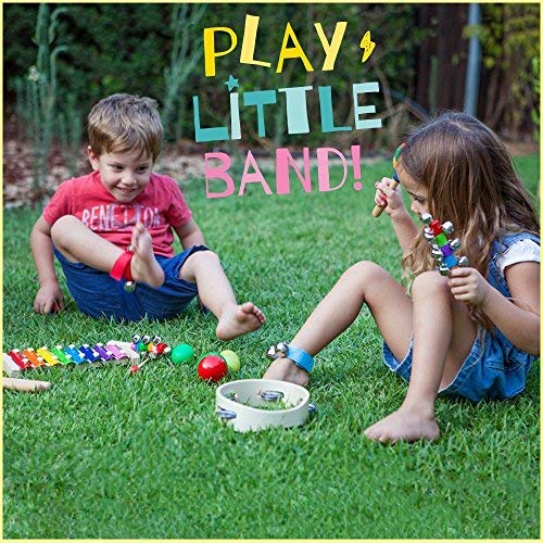 SMART WALLABY Toddler Musical Instruments Set with Xylophone. 15 Pcs. Kids Wooden Toy Percussion Set with a Free Carrying Bag (Little Band) - Thumbnail 6