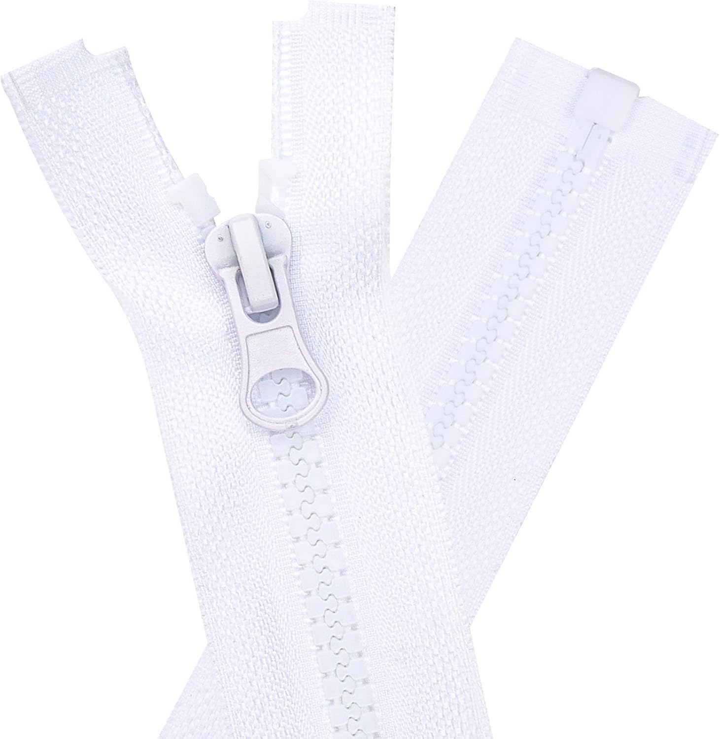Zip, DOITEM Resin Zipper Plastic Zippers Zips Zip for Sewing and Crafts (White, 40cm)