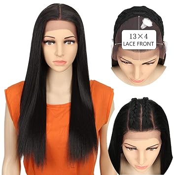 Amazon Com Qvr Long Straight 13 4 Lace Front Wigs For Black