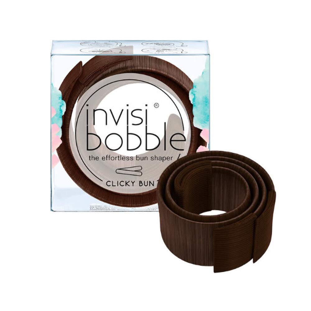 invisibobble Clicky BUN Pretzel Brown Hair Bun Without Bun Donut