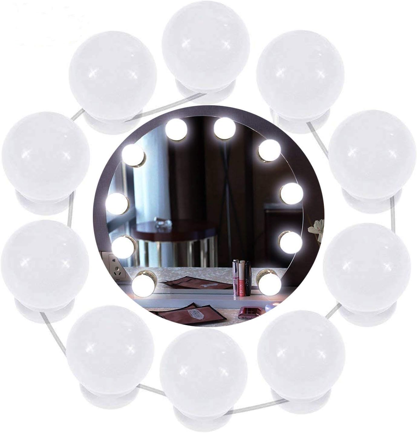 Cozywind Luces de Espejo de Tocador LED Kit con 10 Bombillas Regulables