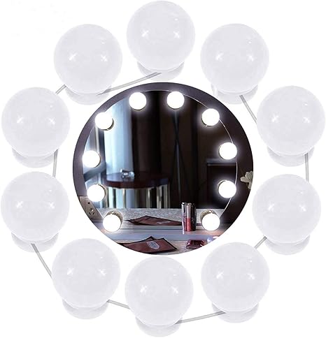 Cozywind Luces de Espejo de Tocador LED Kit con 10 Bombillas Regulables