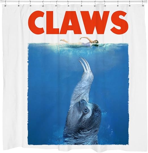 Amazon Com Sloth Shower Curtain Movie Poster Jaws Fun Bathroom