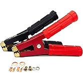 Jumper Cable Battery Clamps Crocodile Clamp Pure Copper 100A/800A/1500A Car Battery Charger Clamps Power Replacement Battery Alligator Clips Jumper Cables Clamp (medium 500-800A)