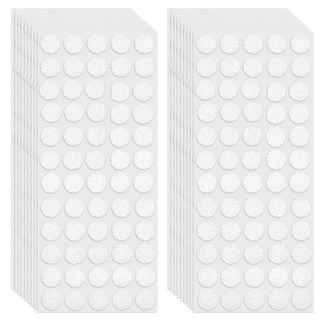 O-Kinee 1200pcs Dots Self Adhesive, 600 Pair 10mm Hook and Loop Tape Self Adhesive Double Sided Sticker Round Dot Coins Tapes Super Sticky for Home, School, Office (White)