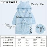 BabyTown Unisex Dressing Gown 6-24 Months Plush Flannel Fleece Blue view 4
