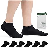 Bulinlulu Diabetic Socks for Men Women,6 Pairs Low Cut Non Binding Diabetic Socks,Ankle Seamless Socks for Men 6-9 9-12(Black-Small)
