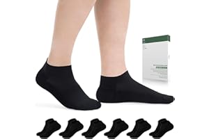 Bulinlulu Diabetic Socks for Men Women,6 Pairs Low Cut Non Binding Diabetic Ankle Seamless Socks for Men 6-9 9-12(Black-Large)