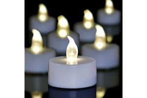 Candlium LED Tea Lights - 12 Pack Flameless Battery Operated Candles, 200+ Hours Flickering Warm White, Realistic Fake Tealights for Weddings, Home Decor, Parties, and Sweetest Day