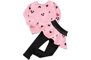 BOMDEALS Adorable Cute Toddler Baby Girls Clothes Set,Long Sleeve T-Shirt +Pants Outfit