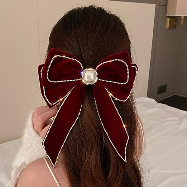 Amazon.com : Wiwpar Velvet Black Hair Bow Hair Clips Barrettes