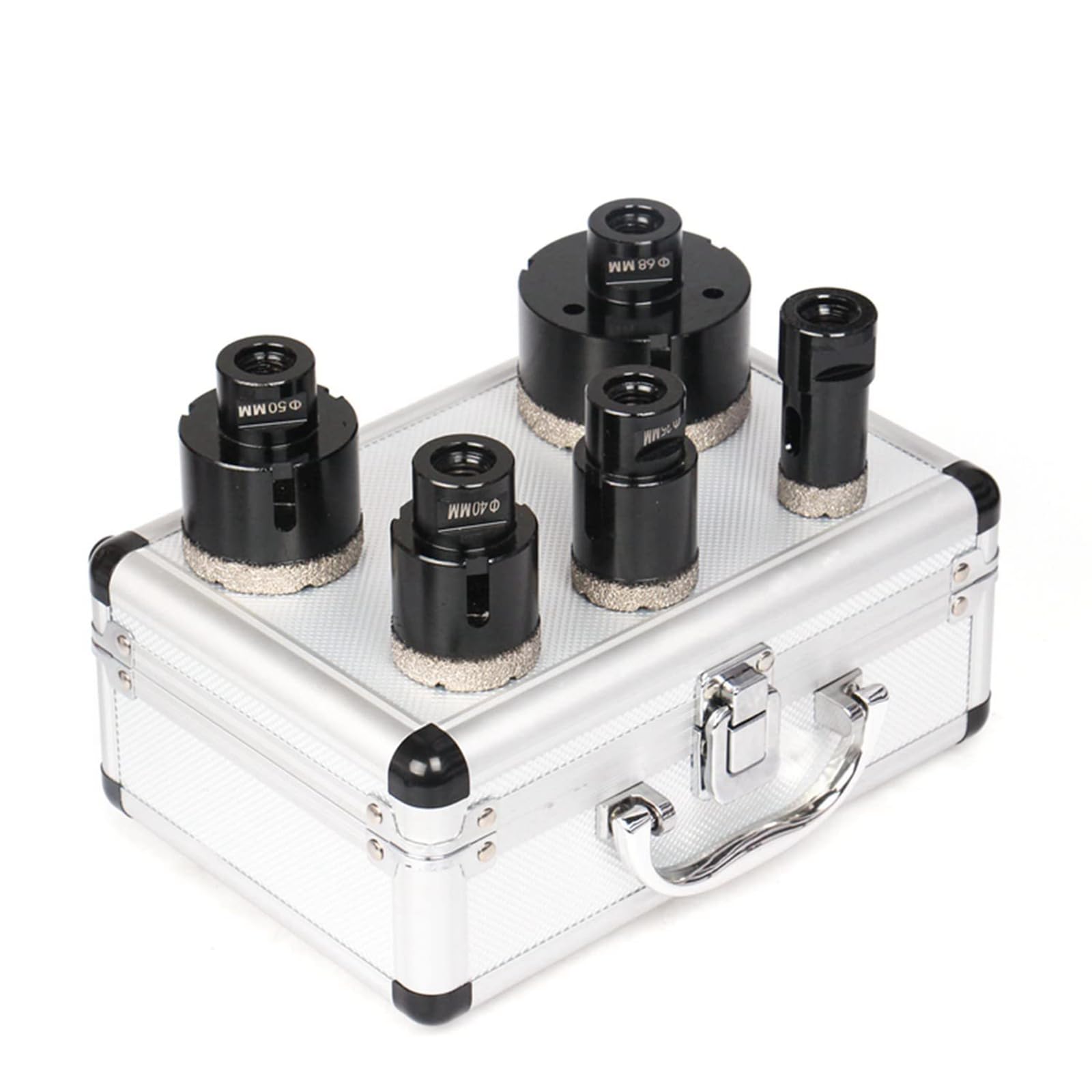 Vearter 5PCS Diamond Core Drill Bit Kit, Dia 25/35/40/50/68mm M14 Thread Vacuum Brazed Angle Grinder Masonry Hole Saw Set for Marble Tile Ceramic Granite Concrete