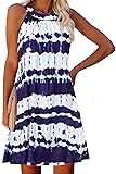 ReachMe Womens Casual Halter Neck Floral Mini Dress